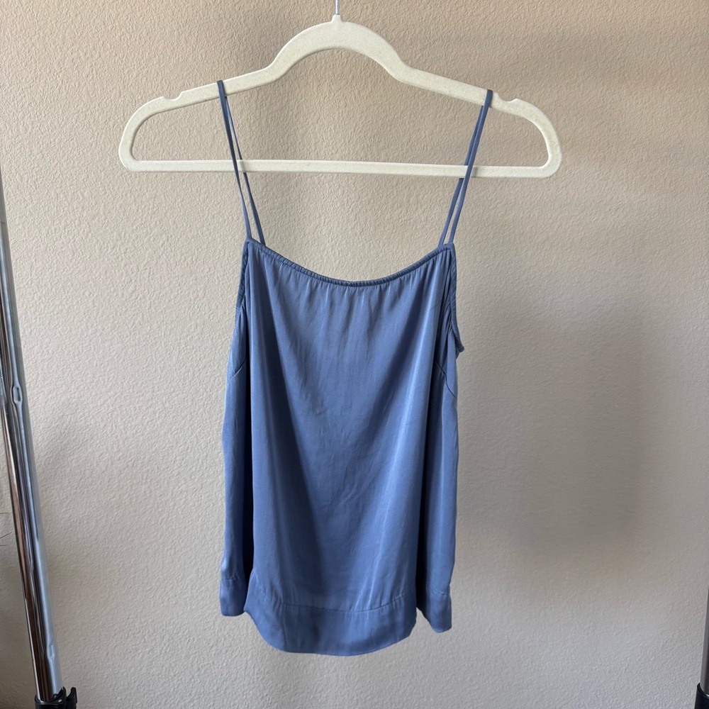 Kit and Ace Light Blue Silk Cami Tank Minimal Capsule Wardrobe Essential Size 2